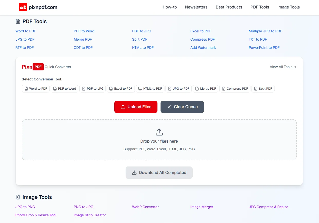 pixnpdf.com ekran görüntüsü