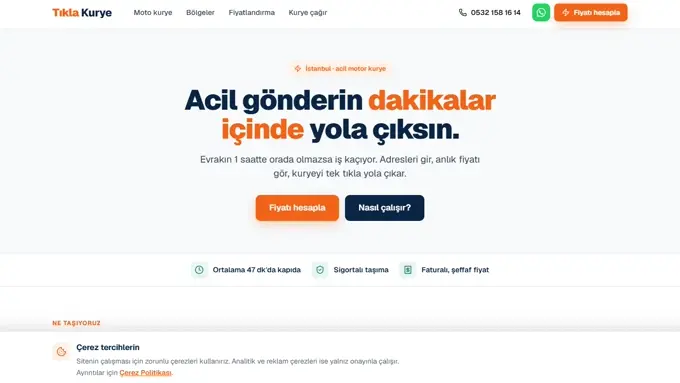 tiklakurye.com ekran görüntüsü