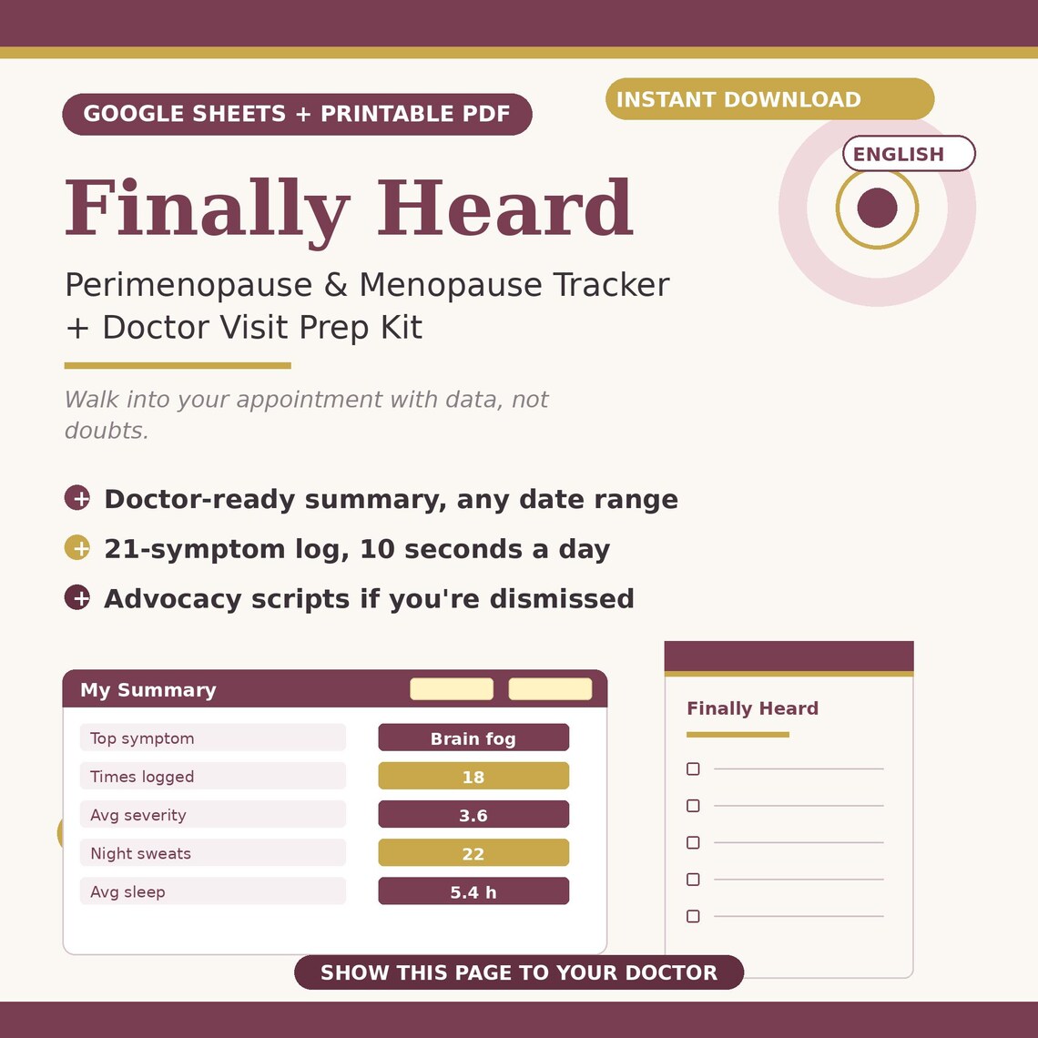 Perimenopause & Menopause Tracker