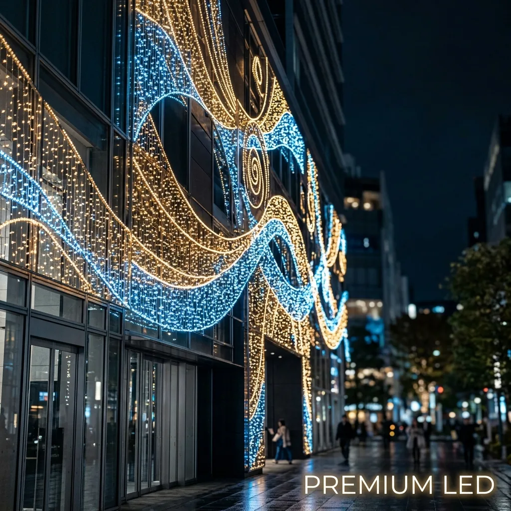 LED Işıklandırma - Villa ve Bahçe Yılbaşı LED Işıklandırma: Saçak, Ağaç ve Çevre Aydınlatma.